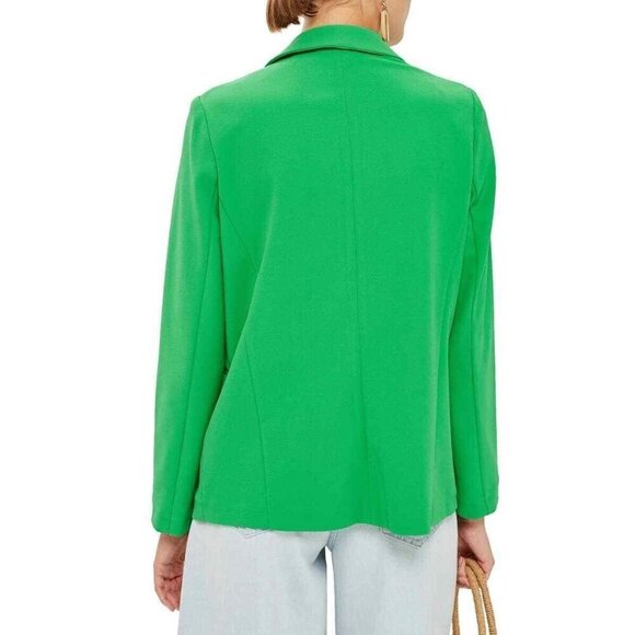 TOPSHOP Blazer Bonded Double Breasted Open Front Jacket Green Sz 8 US NEW - Picture 3 of 4
